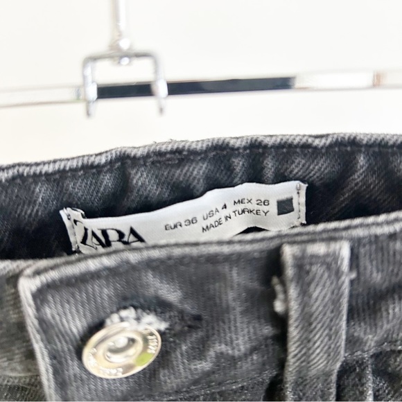 Zara Z1975 Mom Fit High Rise Black Jeans Size US 4 - Picture 6 of 9